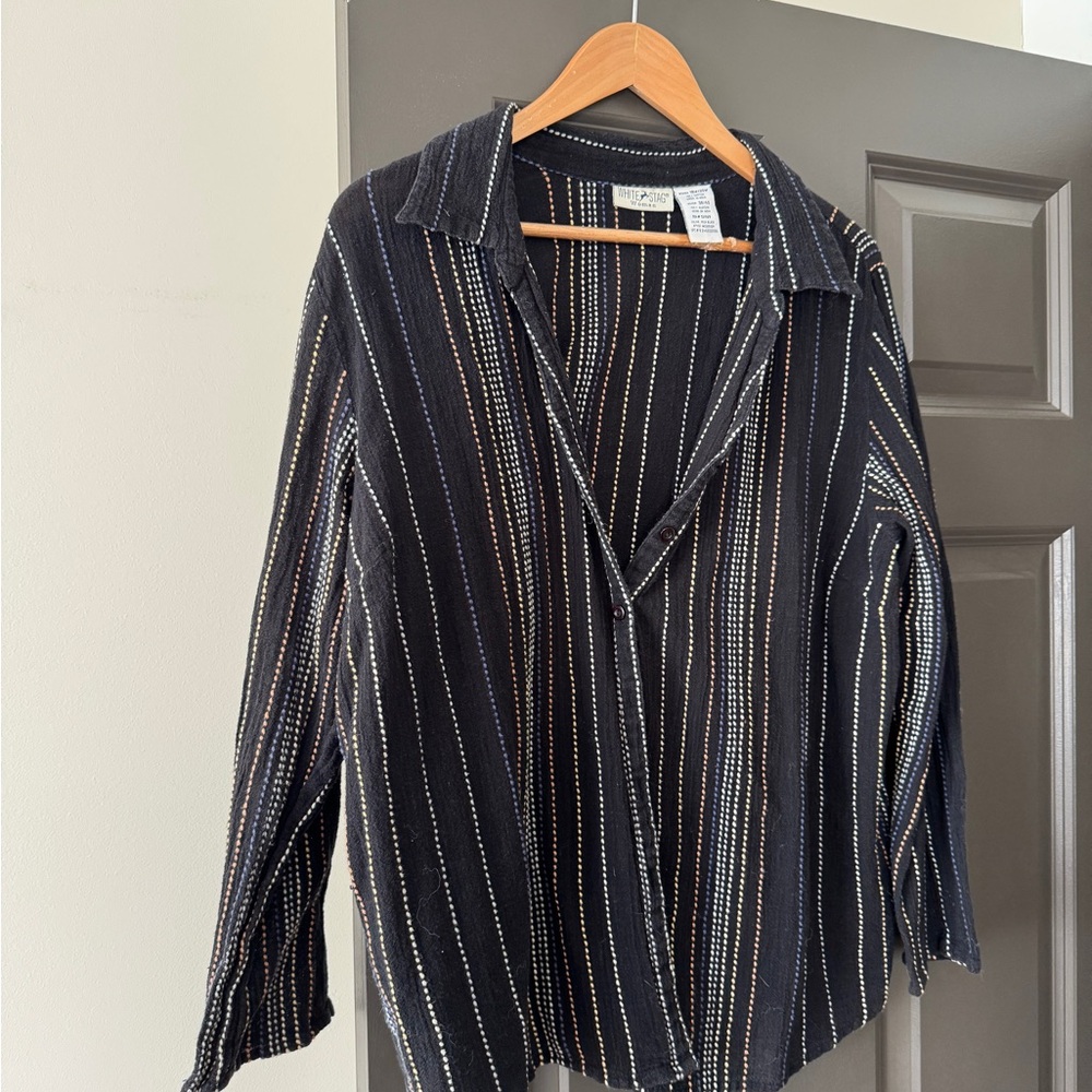 White Stag Black Striped Top